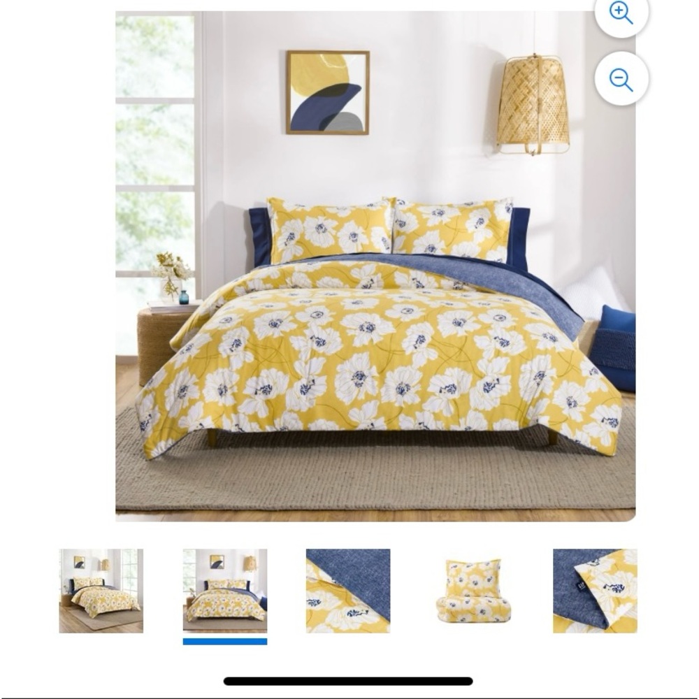 The Gap Home floral reversible organic cotton comforter set Full/Queen 3 pieces
